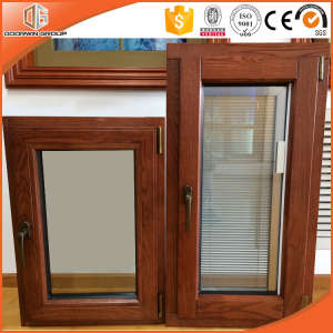 Aluminum Clad Wood Casement Window Built-in Blinds Integral Shutter Tilt and Turn Window for Afghan